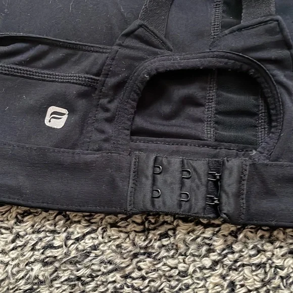 FABLETICS Sports Bra Black Hook and Eye Padded Adjustable Strap Size Sm / Med - Picture 3 of 3